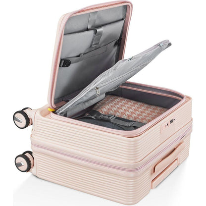 18" Carry On Luggage with Front Open Door &Laptop Interlayer, Hard Shell Suitcase Built-In TSA Luggage Lock, Hardside Lightweight PC Travel Suitcase for Women Men with Spinner Wheels Airline Approved