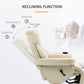 Manual Recliner, Swivel Lounge Armchair with Side Pocket, Footrest and Cup Holder for Living Room, Cream White