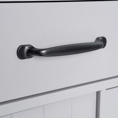 Kitchen Island with Trash Can Storage Cabinet, Kitchen Cart with Drop Leaf, Spice Rack, Towel Rack and Drawer, Rolling Kitchen Island on Wheels with Adjustable Shelf, Grey