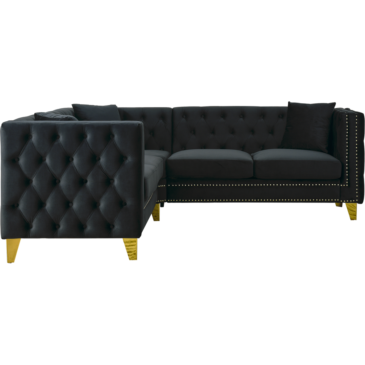 82.2-Inch Velvet Corner Sofa Covers, L-Shaped Sectional Couch, 5-Seater Corner Sofas with 3 Cushions for Living Room, Bedroom, Apartment, Office