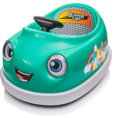 Bumper Car for Kids, 12v Dual Drive 1-6 Years Old Children's Electric Car with Pushrod Dinner Plate USB BT Music Rocking Horse Mode Anti-Collision Bumper Ride on Car
