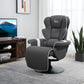 Manual Recliner, Swivel Lounge Armchair with Footrest and Two Cup Holders for Living Room, Black