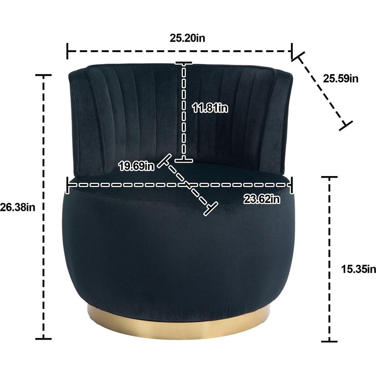 360 Degree Swivel Cuddle Barrel Accent Sofa Chairs, Round Armchairs with Wide Upholstered, Fluffy Velvet Fabric Chair for Living Room, Bedroom, Office, Waiting Rooms