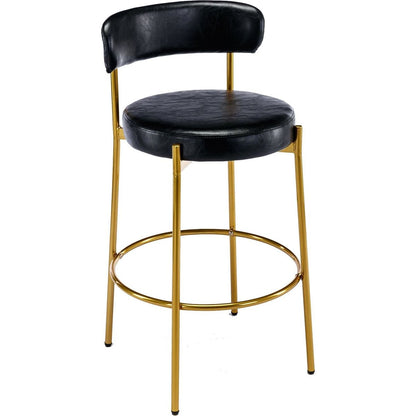 Bar Stools Industrial Pub Barstools with Back and Footrest, Modern Armless Bar Height Stool Chairs Set of 2