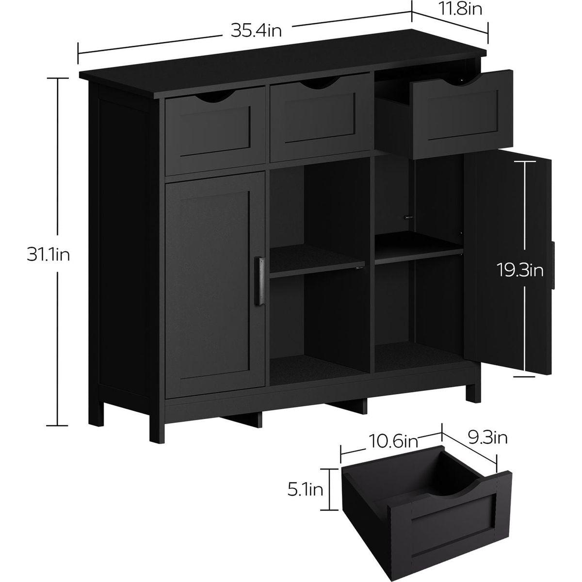 35.4" Wide 3 Drawer Sideboard - Streamdale Furniture