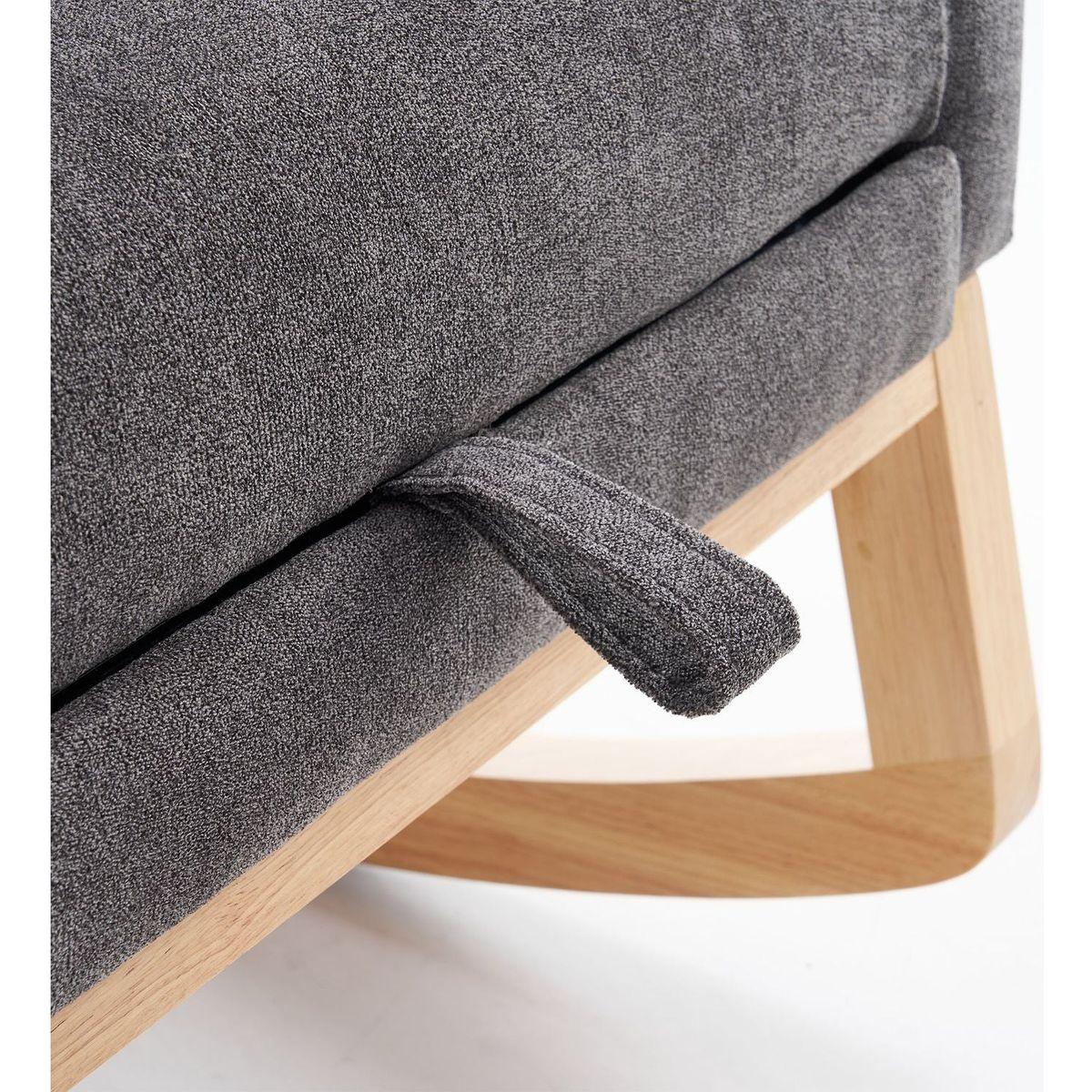 Accent Rocking Chair with Footrest High Back Rubber Wood Rocking Legs Bedroom Living Space 26.77D X 38.36W X 39.76H Inch