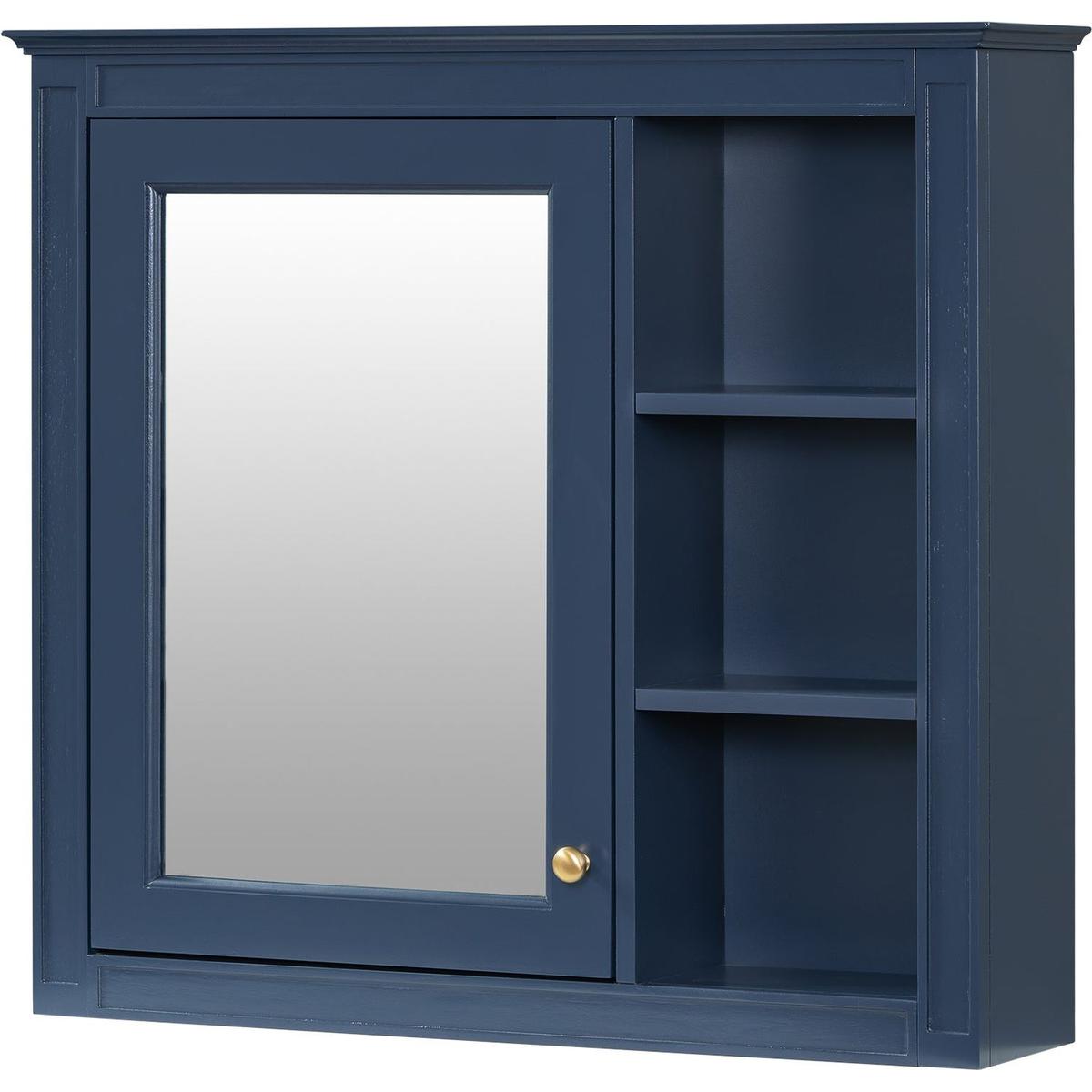 30" x 28" Medicine Cabinet, Wall Mounted Bathroom Storage Cabinet, Modern Bathroom Wall Cabinet with Mirror,Medicine Cabinet, Mirror Cabinet with 3 Open Shelves (Not Include Bathroom Vanity)