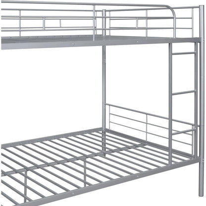 Full Over Full Metal Bunk Bed, Sliver