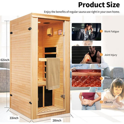 Single person far-infrared sauna room