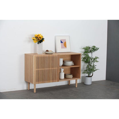 Modern Sideboard with 4 Cabinet, Storage Cabinet, TV Stand, Anti-Topple Design, and Large Countertop