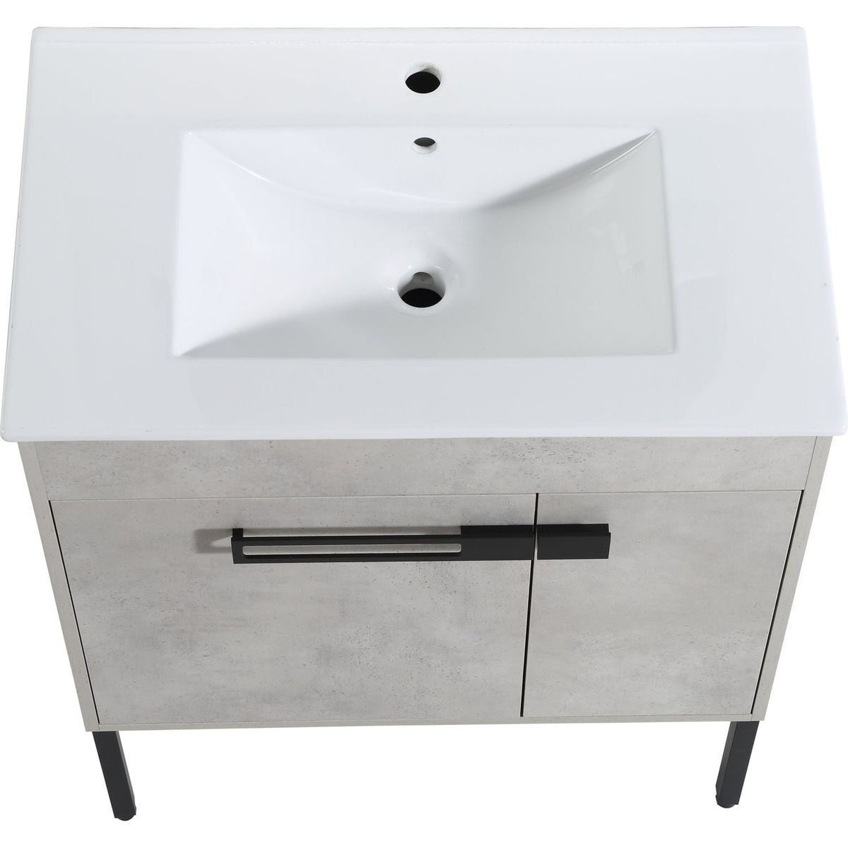 30 Inch Bathroom Vanity with Sink, Freestanding Bathroom Vanity or Floating is Optional Conversion-00330CG-1-BL9075B(KD-Packing)