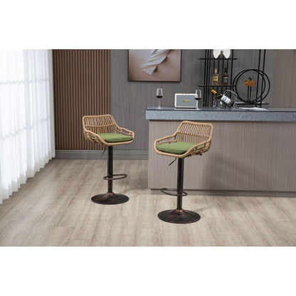 Swivel Bar Stools Set of 2 Adjustable Counter Height Chairs with Footrest for Kitchen, Dining Room 2PC/SET