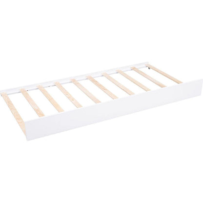 Twin XL Wood Daybed with 2 Trundles, 3 Storage Cubbies, 1 Light for Free and USB Charging Design, White
