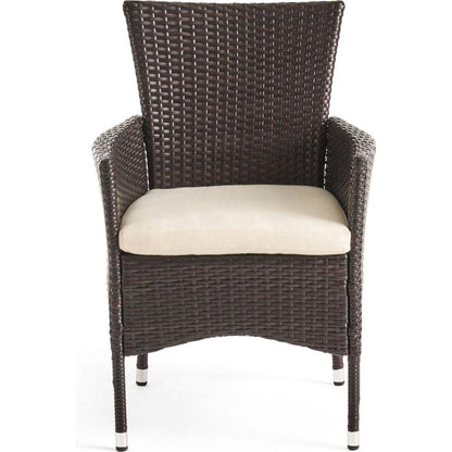 Clementine Outdoor Multibrown PE Wicker Dining Chairs (Set of 2)
