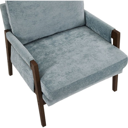 Kelly Mid-Century Modern Velvet Accent Armchair, Blue