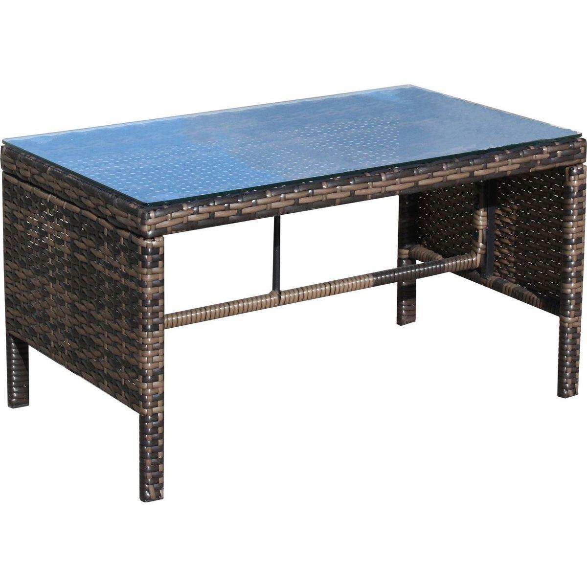 Outdoor patio Furniture 1 Coffee Table with clear tempered glass