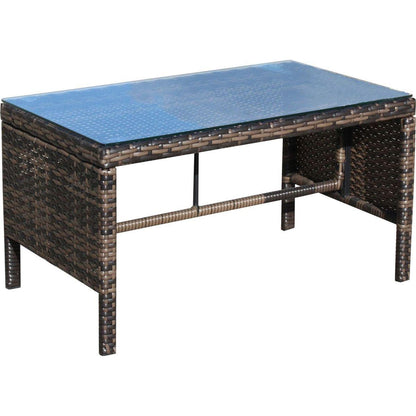 Outdoor patio Furniture 1 Coffee Table with clear tempered glass