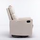 Cotton Linen Fabric Swivel Rocking Chair Glider Rocker Recliner Nursery Chair With Adjustable Back And Footrest For Living Room Indoor,Beige