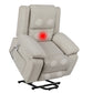 Electric Power Recliner Chair With Massage For Elderly, Remote Control Multi-function Lifting, Timing, Cushion Heating Chair With Side Pocket Beige