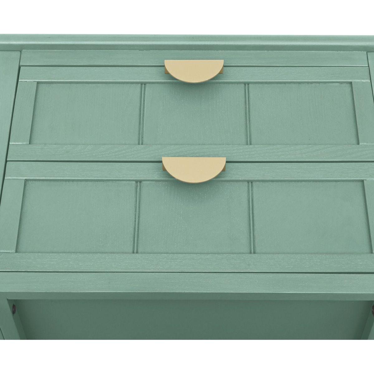 2 Drawer Side Table, American Style, End Table, Suitable for Bedroom, Living Room, Study