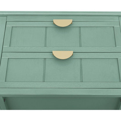 2 Drawer Side Table, American Style, End Table, Suitable for Bedroom, Living Room, Study