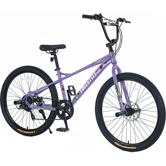 Freestyle Kids Bike Double Disc Brakes 26 Inch Children's Bicycle for Boys Girls Age 12+ Years
