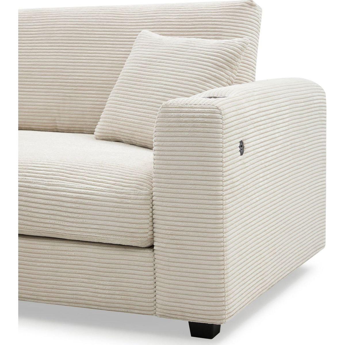 134x54"Oversized Corduroy Sectional Sofa,L Shaped Cloud Couch with USB Charging Port,Cup Holder,Deep Seat Sofa Bed with 50" Chaise,Comfy Indoor Furniture for Living Room,3 Colors