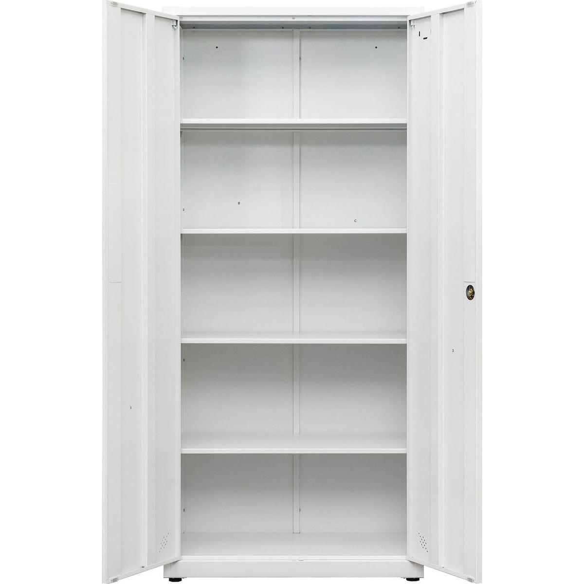 High Storage Cabinet with 2 Doors and 4 Partitions to Separate 5 Storage Spaces, Home/ Office Design
