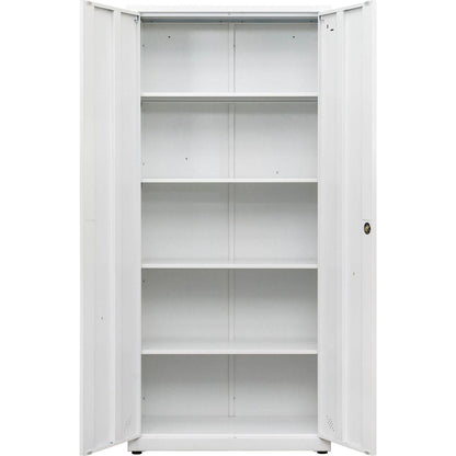 High Storage Cabinet with 2 Doors and 4 Partitions to Separate 5 Storage Spaces, Home/ Office Design