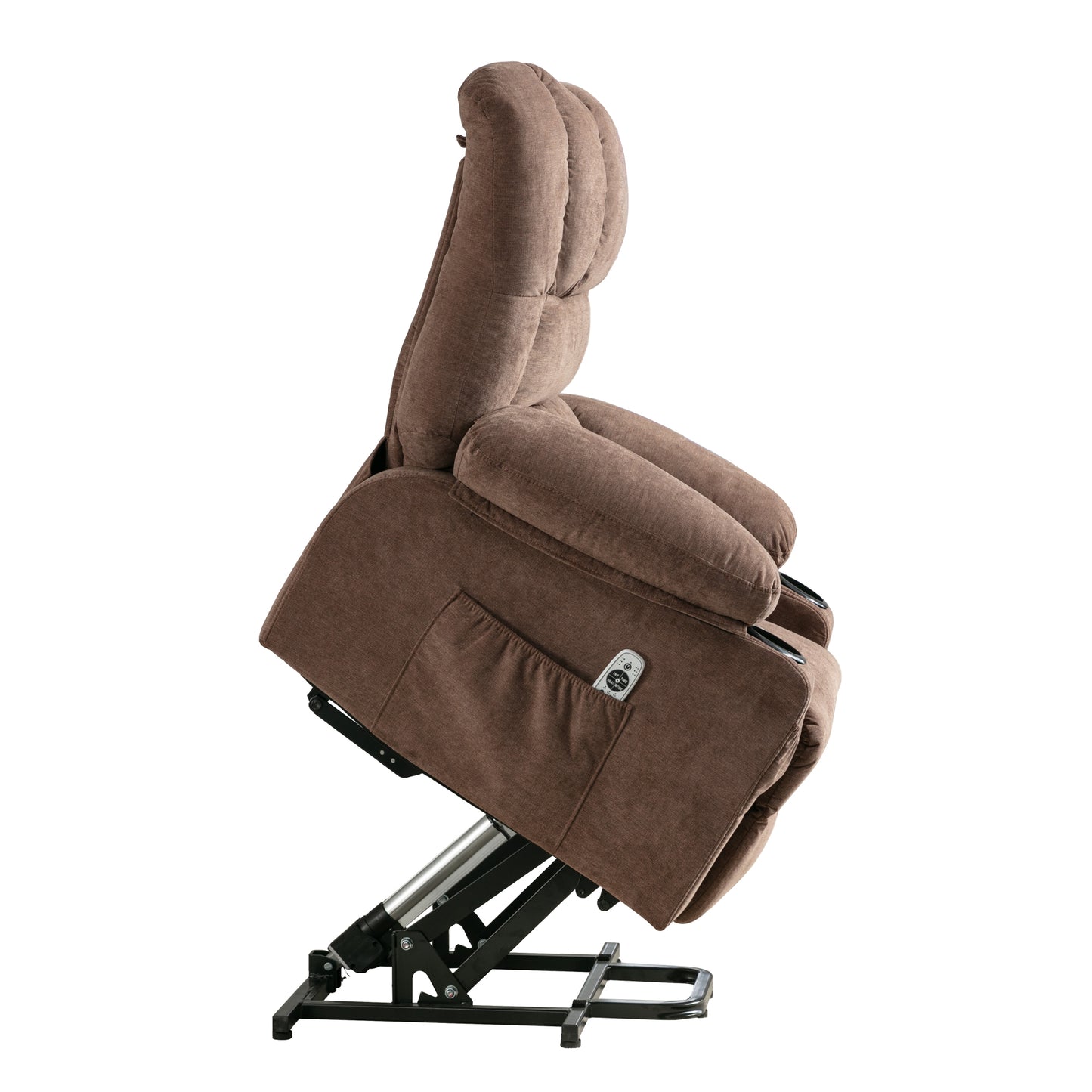 Power Lift Recliner Chair Recliners for Elderly with Heat and Massage Recliner Chair for Living Room with Infinite Position and Side Pocket,USB Charge Port.BROWN