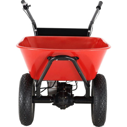RedRock Wheelbarrow Utility Cart Electric Powered 24V DC 180W AGM Battery 330lbs (150kgs) Max Capacity Barrel Dump Material Debris Hauler