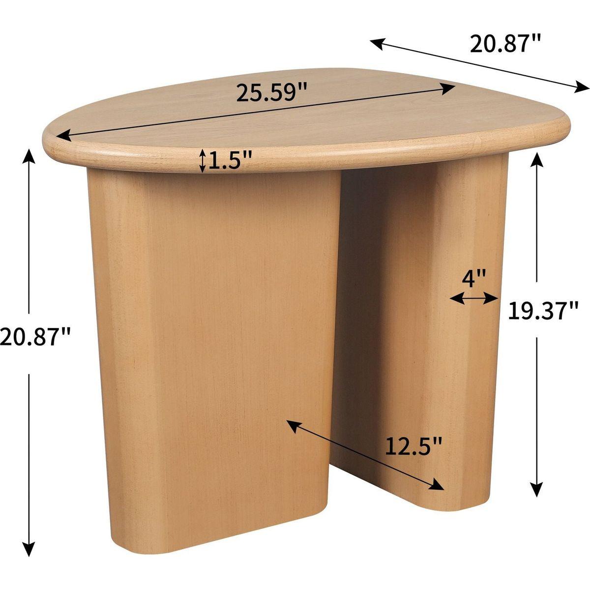 Tapered Tabletop Side Table(NATURAL WOOD)