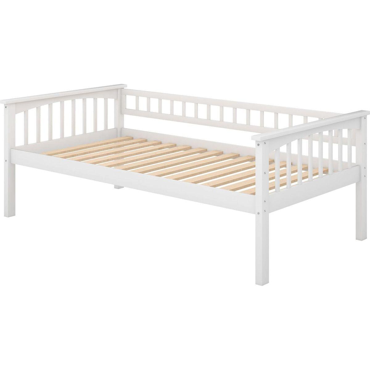 Twin over Twin Bunk Bed with Drawers, Convertible Beds, White