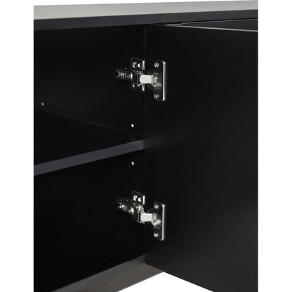 Graceful TV Stand with Arch Cabinets for TVs Up to 78", Minimalist Entertainment Center with Solid Wood Legs, Practical Media Console with Adjustable Shelves for Living Room, Black