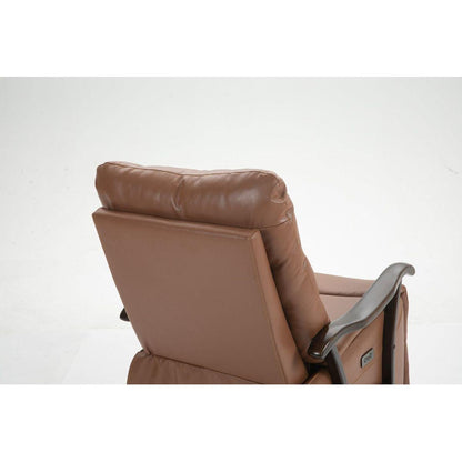 Swivel Rocker Recliner Power Glider Chair with Solid Wood Armrests - Extra Wide Reclining Sofa Chair Upholstered Faux Leather Living Room Single Sofa 350 lbs