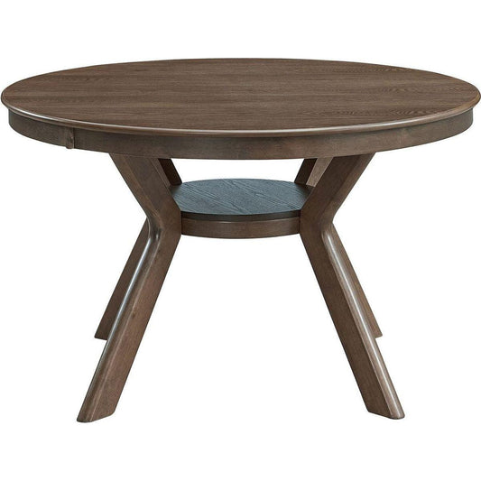 47.24"Round Rubber Wood Dining Table for 4-6 with Wooden Trestle Pedestal Base,Modern Kitchen Wooden Table Dinner Table for Dining Room, Living Room,Oak(1Table)