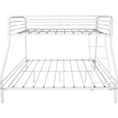Twin-Over-Full Metal Bunk Bed, Heavy Duty Bunk Bed,Easy Assembly with Enhanced Upper-Level Guardrail, White