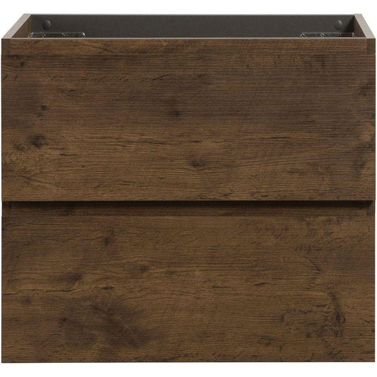 Alice-24W-105,Wall mount cabinet WITHOUT basin,Walnut color,With two drawers, Pre-assembled - Streamdale Furniture