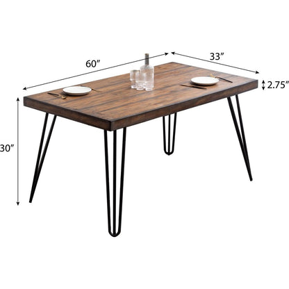 Ashford 7-Piece Dining Set, Hairpin Dining Table with 6 Chairs, 4 Color Options