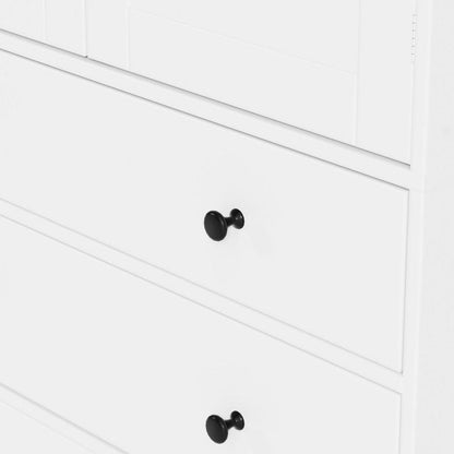 [Assembly Video Provided]77inch Farmhouse Kitchen Pantry, Freestanding Tall Cupboard Storage Cabinet with 3 Adjustable Shelves, 8 Door Shelves, 3 Drawers for Kitchen, Dining Room, White