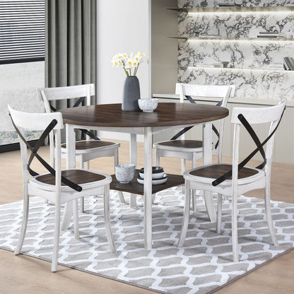 WOODHOMER Round Dining Furniture Set 1Table with 4 chair