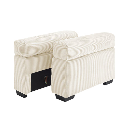 28 Sofa Armrests Corduroy-Cream