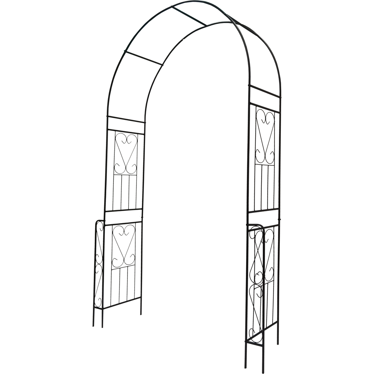 Metal Garden Arch W55" x H94.5" Garden Arbor Trellis Climbing Plants Support Rose Arch Outdoor Arch White