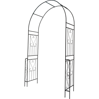 Metal Garden Arch W55" x H94.5" Garden Arbor Trellis Climbing Plants Support Rose Arch Outdoor Arch White