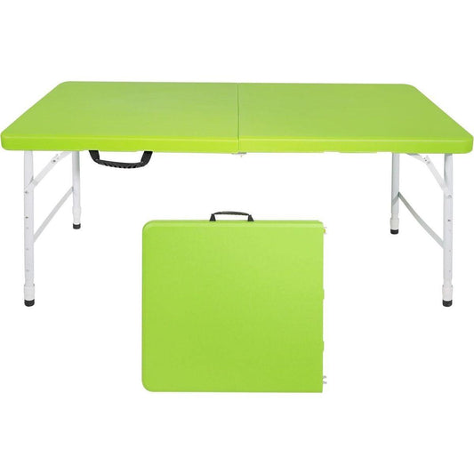4ft Green Portable Folding Table Indoor&Outdoor Maximum Weight 135KG Foldable Table for Camping