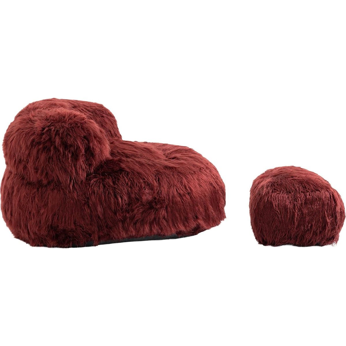 Bean Bag Chair Faux fur Lazy Sofa /Footstool Durable Comfort Lounger High Back Bean Bag Chair Couch for Adults and Kids, Indoor