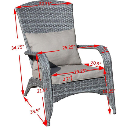 Patio Chair with Cushions(Grey Cushion)