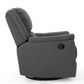 Charcoal Fabric Glider Recliner with Swivel, Manual Reclining Chair