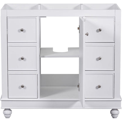 [Cabinet Only] 36" White Bathroom vanity(Sink not included)