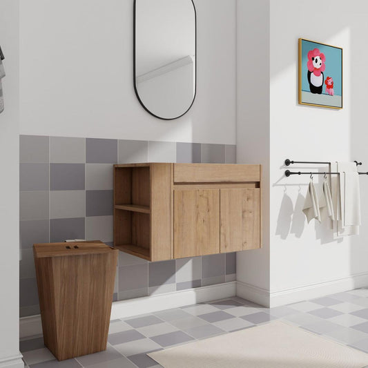 30 Inch Bathroom Vanity With Open Shelf, KD-PACKING-(Only Vanity, Without Basin) - Streamdale Furniture